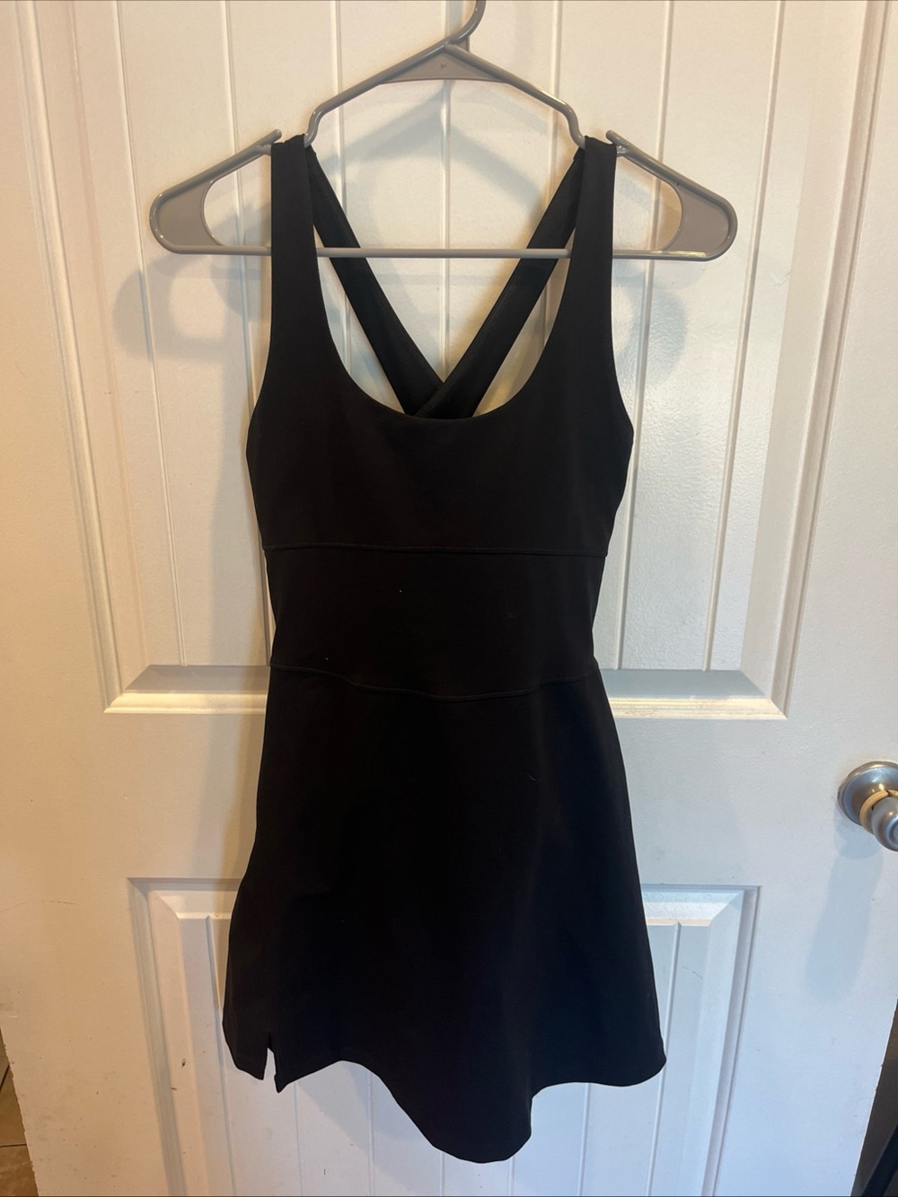 Fabletics Black Cross-Back Mini Dress